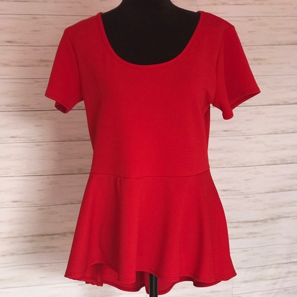 Tops - Red high low shirt